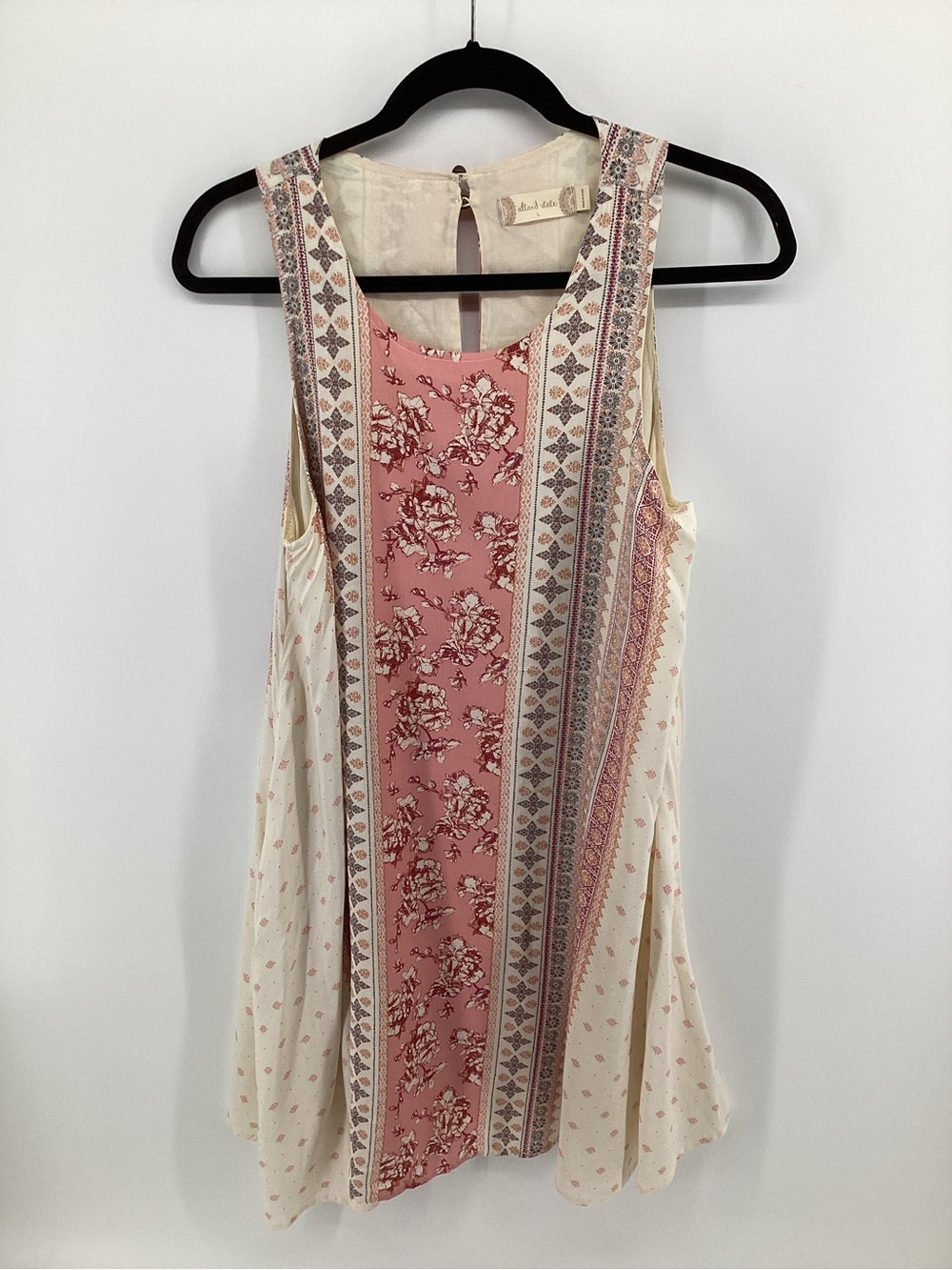 Altar'd State Pink and Cream Floral Panel Dress